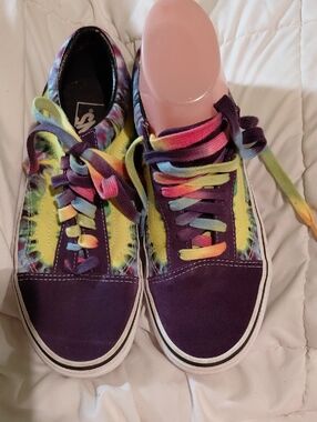 Vans Purple Tie-Dye Rainbow Lace Low-Top Sneakers